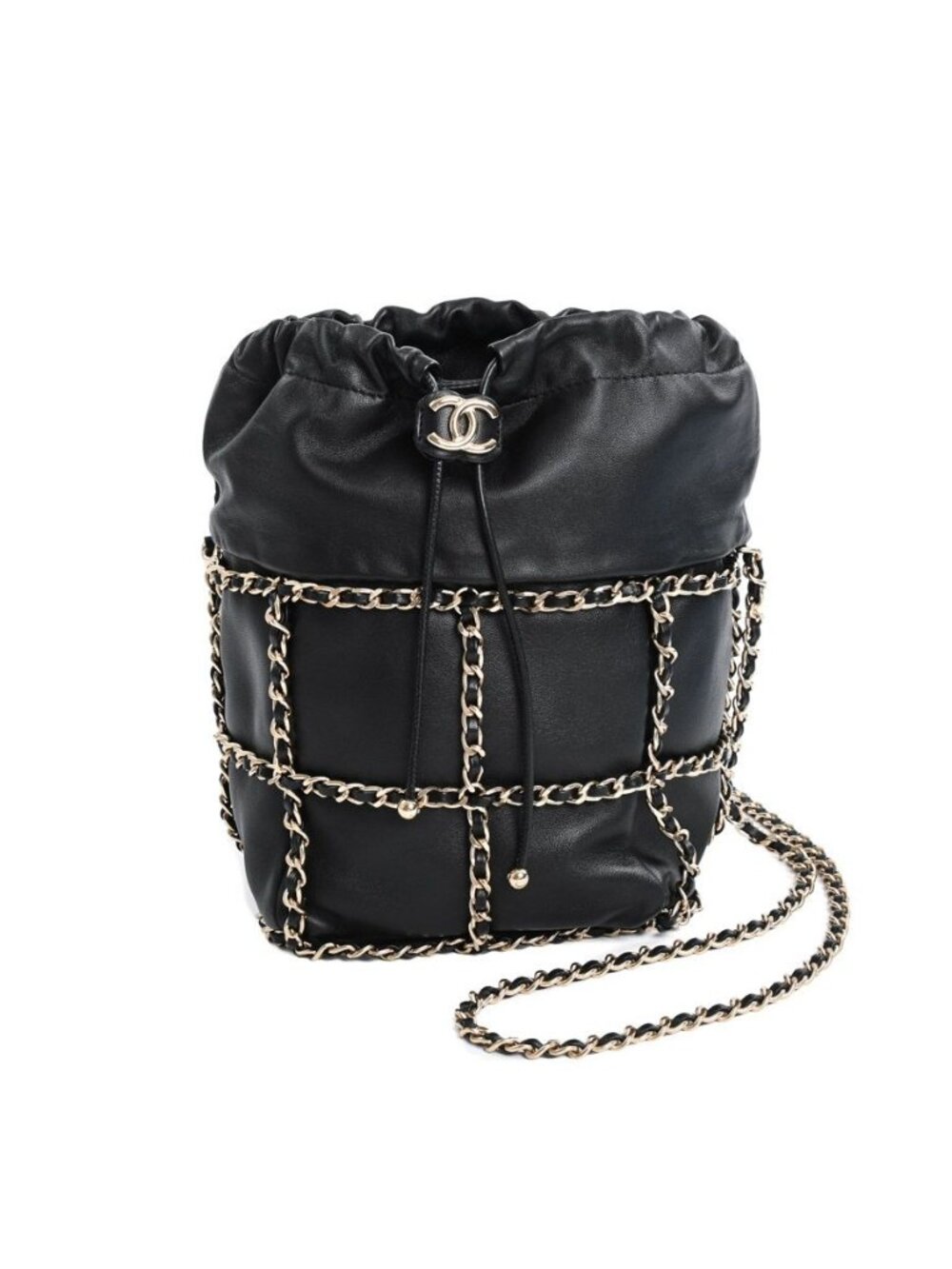 Chanel Shoulder Bag Chain Baguette Drawstring